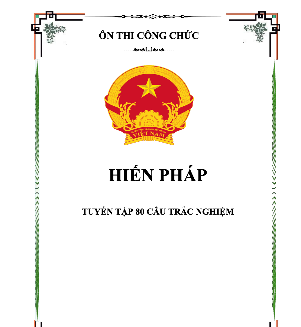 80 câu trắc nghiệm hiến pháp cộng hòa xã hội chủ nghĩa việt nam